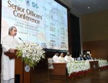 Chief Minister Shri Naveen Patnaik at the Senior Officers Conference at Convention Center, Loka Seva Bhavan