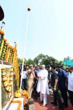 Chief Minnister Naveen Patnaik Unfuring of National Flag at the Celebration of Netaji Subash Chandra Bose Jayanti at Cuttack