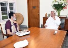 Chief Minnister Naveen Patnaik with Mr T.V. Mohandas Pai, Chairman Aarin Capital Partners at Naveen Niwas