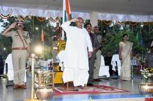 Chief Minister Shri Naveen Patnaik at the Beating the Retreat Ceremony at OSAP 7th Bn. Parade Ground