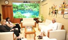 Chief Minister Shri Naveen Patnaik with Mrs. Barbara Voss, Consul General of Germany at Naveen Niwas 