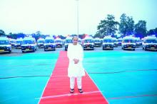 Chief Minister Shri Naveen Patnaik Flagging off of 349 new Ambulances at Kalinga Stadium 