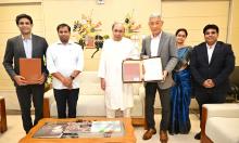 Courtesy call by  AMNS with Chief Minister Shri Naveen Patnaik after singhing of MoU on Kho Kho HPC at Naveen Niwas