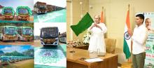 Chief Minister Shri Naveen Patnaik Launching  LAccMI Bus Services in 5 Districts (Bargarh, Balangir, Mayurbhanj, Sundargarh and Keonjhar)