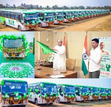 Chief Minister Shri Naveen Patnaik Launching  LAccMI Bus Services in 6 Districts (Khordha, Puri, Kendrapara, Bhadrak, Jajpur and Nayagarh)
