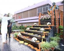 Chief Minister Shri Naveen Patnaik Laying  foundation stone for Transformation Project of Harekrushna Mahatab State Library  & Inauguration of Santhakabi Bhimabhoi Library