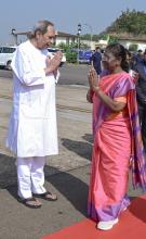 Chief Minister Shri Naveen Patnaik Seeing off Hon’ble President of India at .Biju Patnaik International Airport 