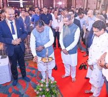 Chief Minister Mohan Charan Majhi launching the Integrated Global Financial Technology Capability Hub (I-GFTCH) at Mayfair Convention Centre in Bhubaneswar