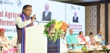 Chief Minister Shri Mohan Charan Majhi, Union Agriculture Minister Shri Shivraj Singh Chouhan and other dignitaries at the inaugural session of Conference on Agriculture, Eastern Zone, held at May Fair Convention, Bhubaneswar 